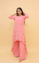 Load image into Gallery viewer, Baby Pink Pakistani Georgette Plazo Suit For Indian Festival &amp; Weddings - Rubber Print Work, Swarovski Work Clothsvilla