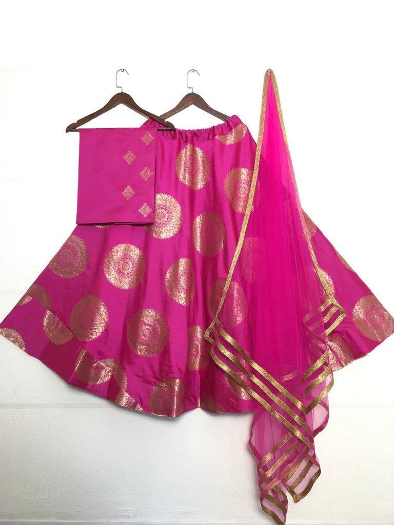 Pink Color Jacquard Banarasi Silk Best Lehenga Choli With Dupatta Clothsvilla