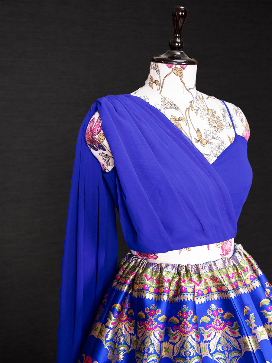 Banarasi Silk Lehenga Choli with Zari & Resham Weaving main image 1