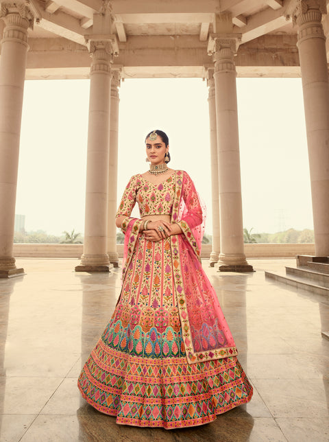 Beautiful Designer Lehenga Choli Suits Pakistani Indian Wedding Party Wear Ready Made Heavy Embroidery Work Lehenga Choli Suits ClothsVilla Main image