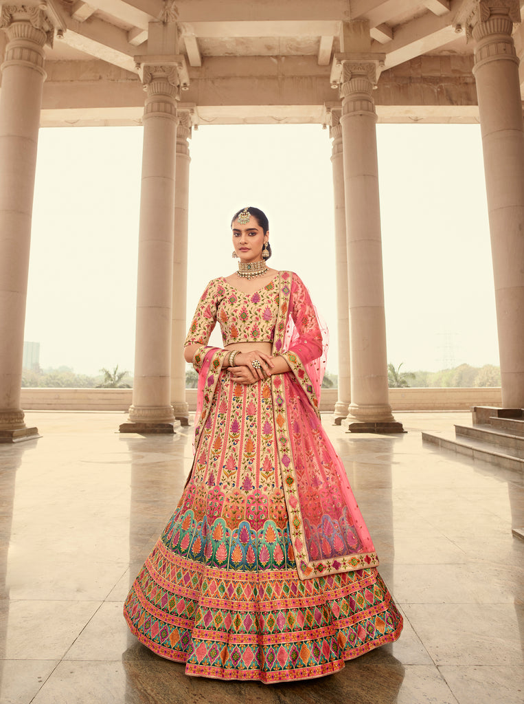 Buy Diwali Plus Size Dress Silk Sage Green Lehenga LLCV09522