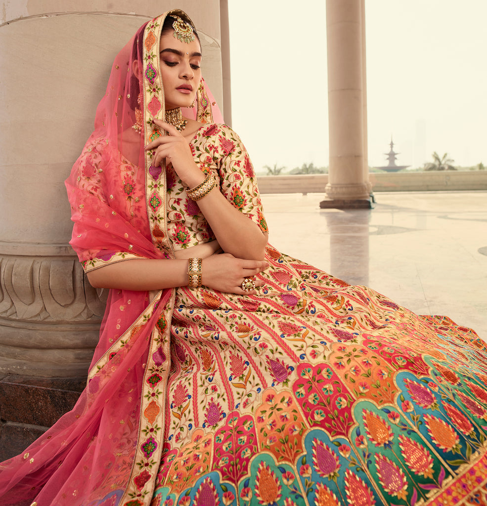 Girl Fashion Hub's Designer multy color Lehenga choli with Dupatta set for  Wedding, Party,Ethnic,Evening : Amazon.in: Fashion