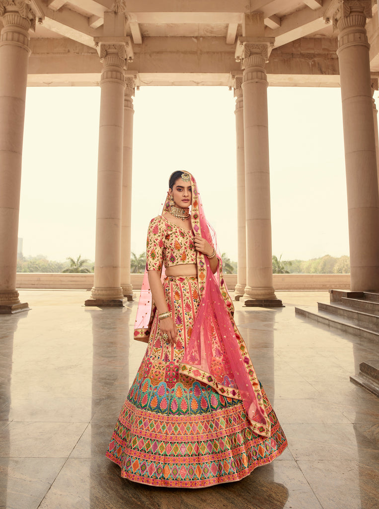 Heavy Bridal Wear in Multi Thread and Zari Work Indian Wedding Wear Lehenga  Sabyasachi Lehenga Designer Lehenga - Etsy