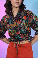 Load image into Gallery viewer, Beautiful Multi Color Crepe Self Design Collar Pattern Top For Womens ClothsVilla.com