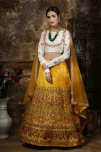 Load image into Gallery viewer, Beautiful Mustard Yellow Colored Party Wear Embroidered Thai Silk Lehenga Choli ClothsVilla
