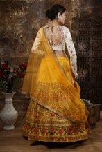 Load image into Gallery viewer, Beautiful Mustard Yellow Colored Party Wear Embroidered Thai Silk Lehenga Choli ClothsVilla