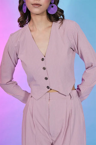 Beautiful Pink Fancy Fabric Self Design Co-Ord Set Collection ClothsVilla