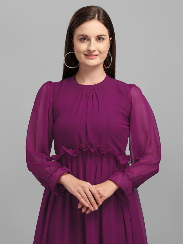 Beautiful Purple Color Dreamy Flowy Dress Clothsvilla