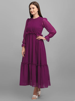Beautiful Purple Color Dreamy Flowy Dress Clothsvilla