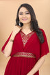 Load image into Gallery viewer, Beautiful Red Color Fancy Pleated Designer Gown Clothsvilla