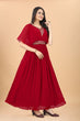 Load image into Gallery viewer, Beautiful Red Color Fancy Pleated Designer Gown Clothsvilla