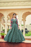 Beautiful Sequence Work Dusty Green With Multicolor Gown With Koti Clothsvilla