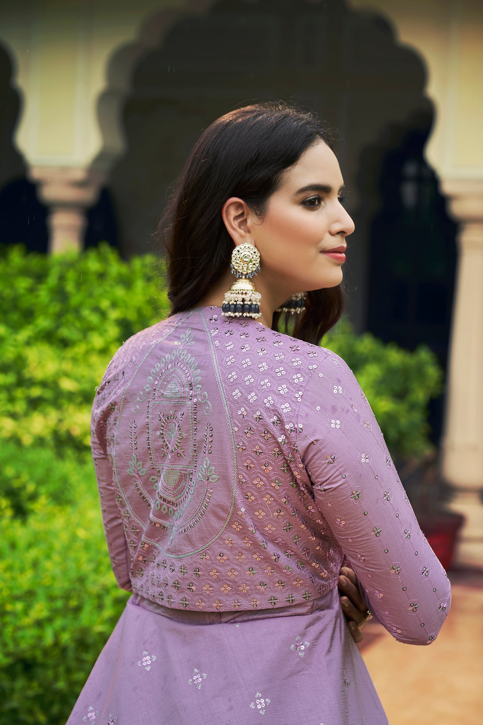 Beautiful Sequence Work Light Purple Color Gown With Koti Clothsvilla