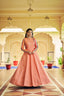 Beautiful Sequence Work Peach Color Gown With Koti Clothsvilla