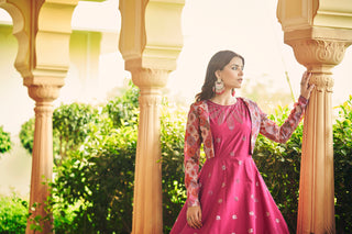 Beautiful Sequence Work Rani With Multicolor Gown With Koti Clothsvilla