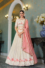 Load image into Gallery viewer, Beautiful Pearl White Thread With Sequins Embroidered Work Lehenga Choli ClothsVilla.com