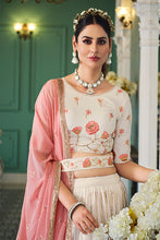 Load image into Gallery viewer, Beautiful Pearl White Thread With Sequins Embroidered Work Lehenga Choli ClothsVilla.com