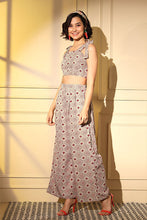 Load image into Gallery viewer, Beige Beautiful Printed Designer Readymade Co-Ords Set Collection ClothsVilla.com