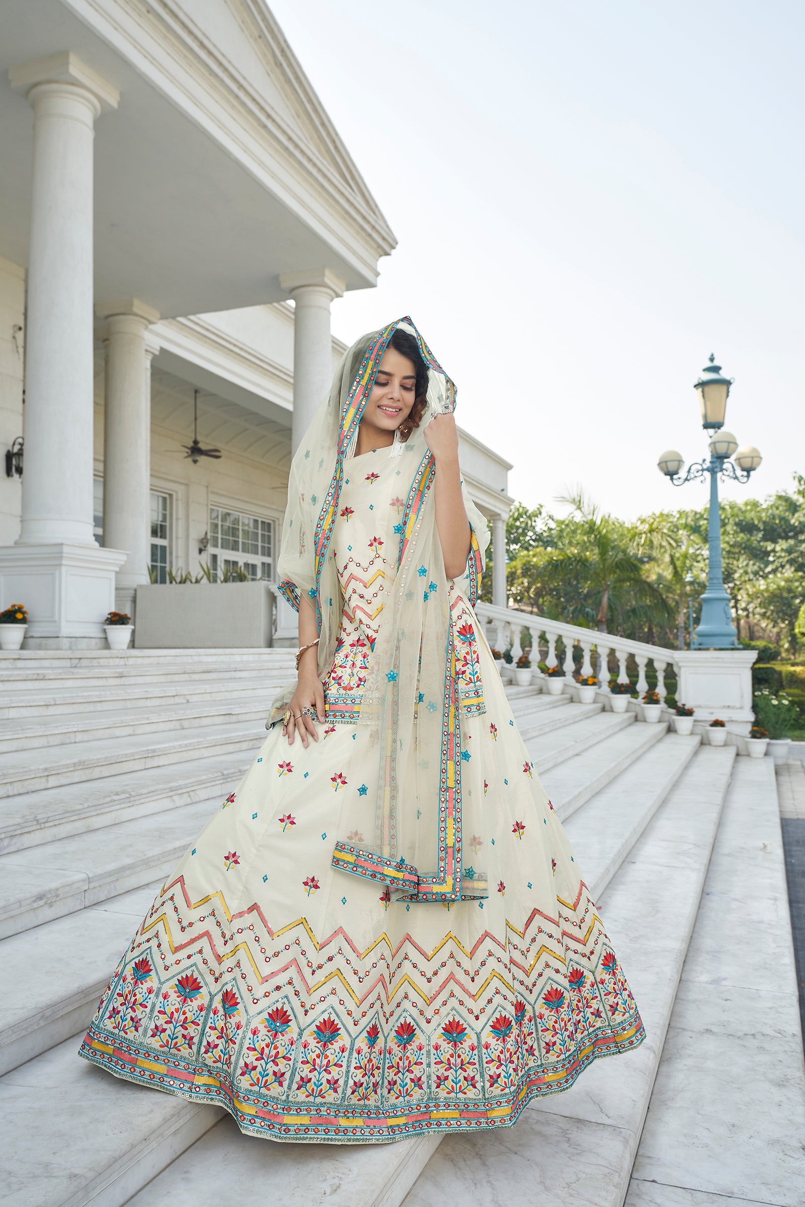 Beige Color Gota Patti Work Designer Lehenga Suit Clothsvilla