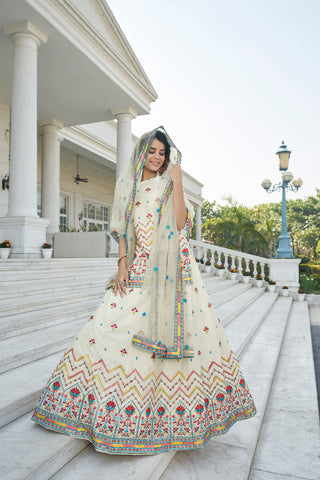Beige Color Gota Patti Work Designer Lehenga Suit Clothsvilla