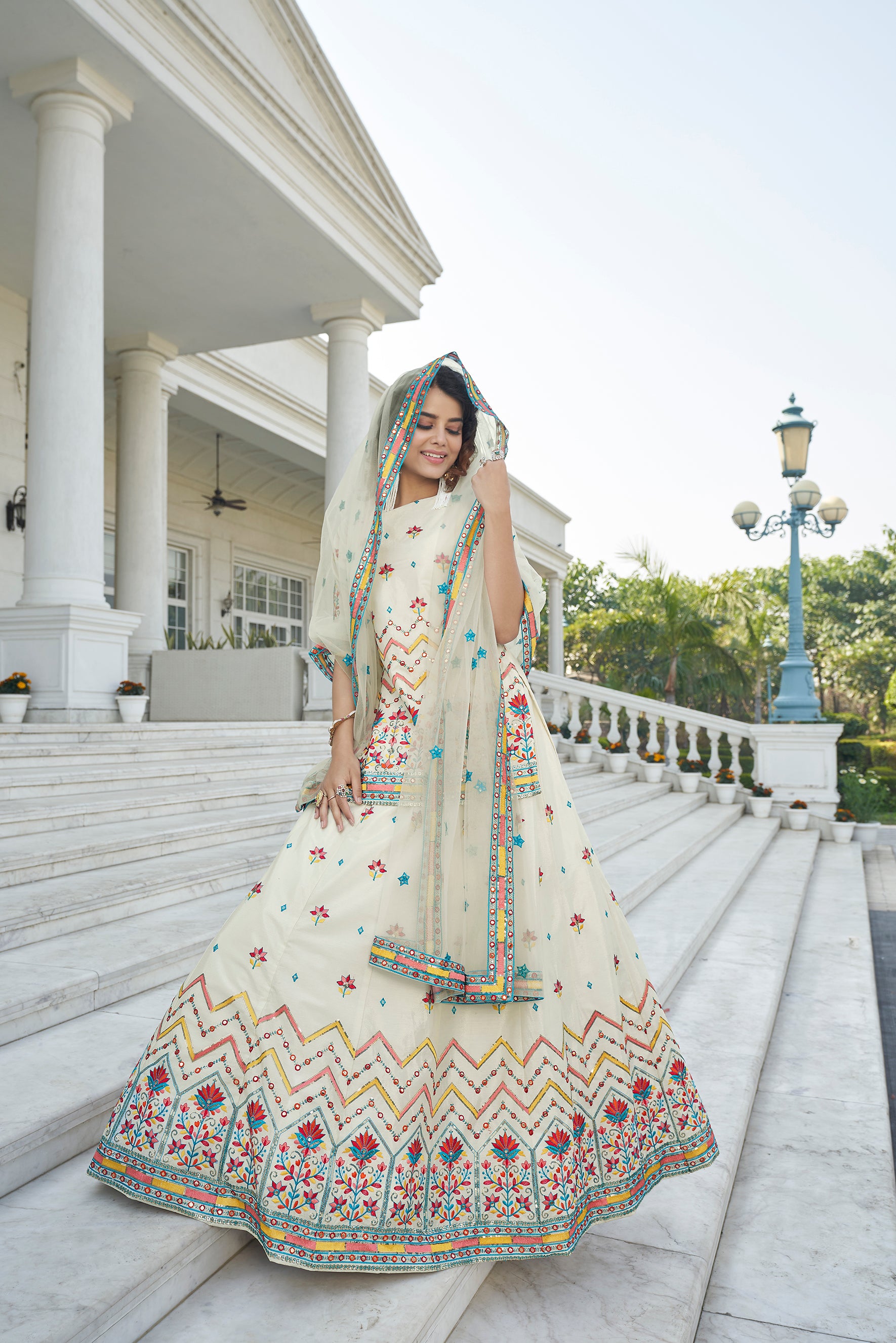 Beige Color Gota Patti Work Designer Lehenga Suit Clothsvilla