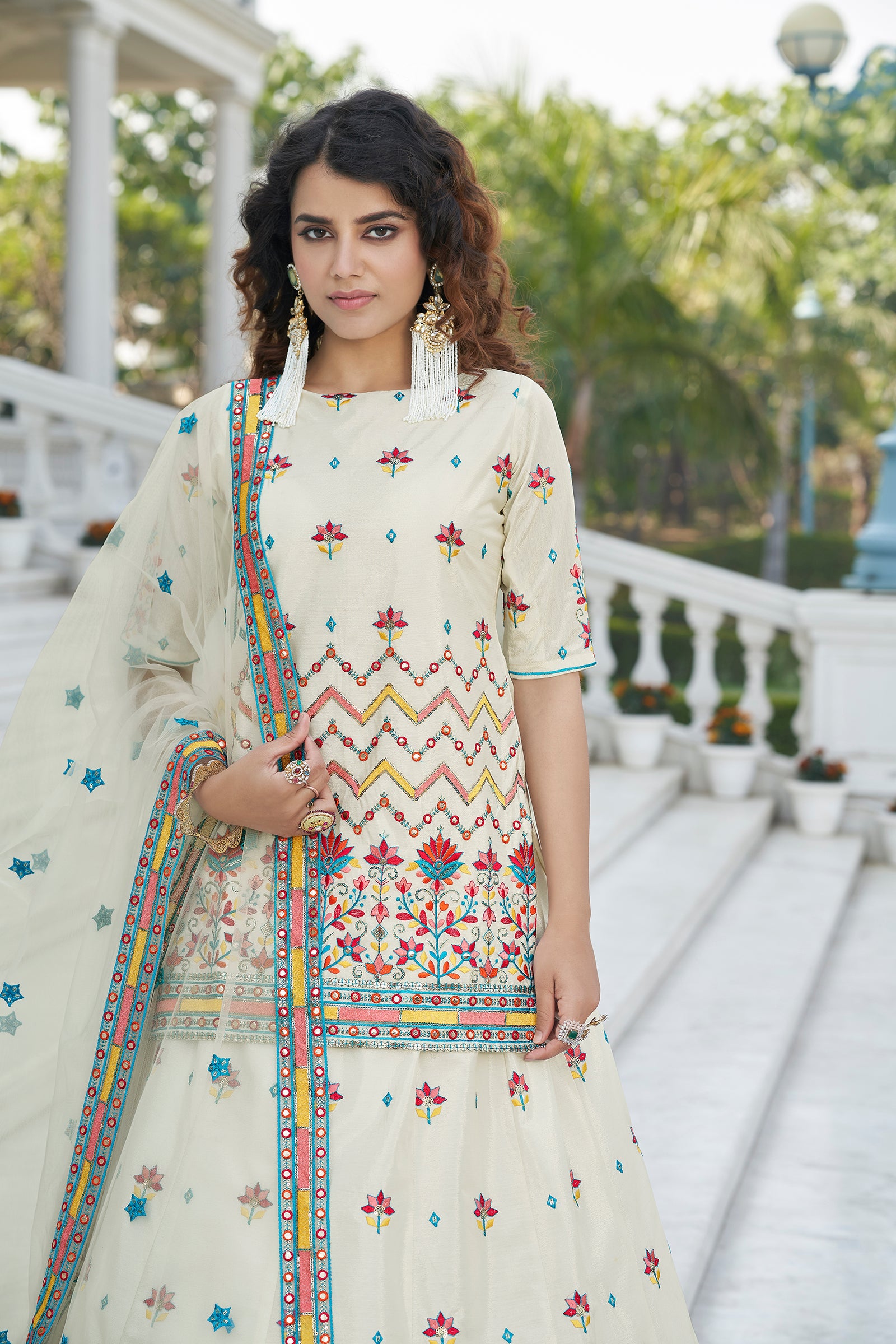 Beige Color Gota Patti Work Designer Lehenga Suit Clothsvilla