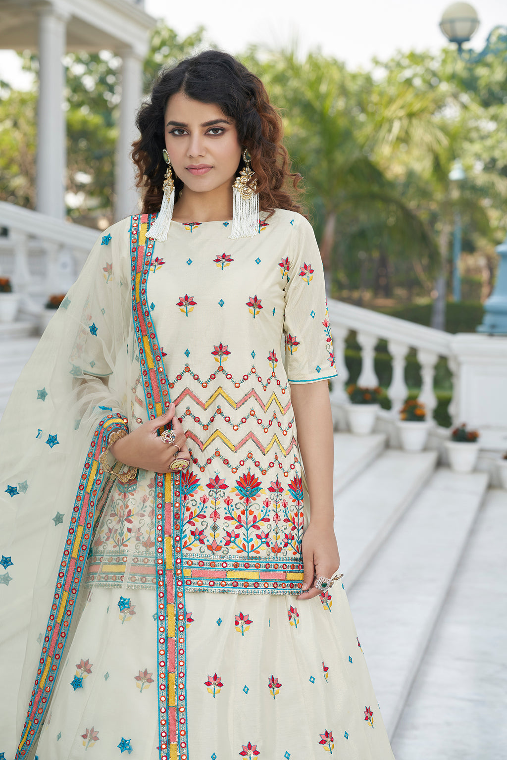 Beige Color Gota Patti Work Designer Lehenga Suit Clothsvilla