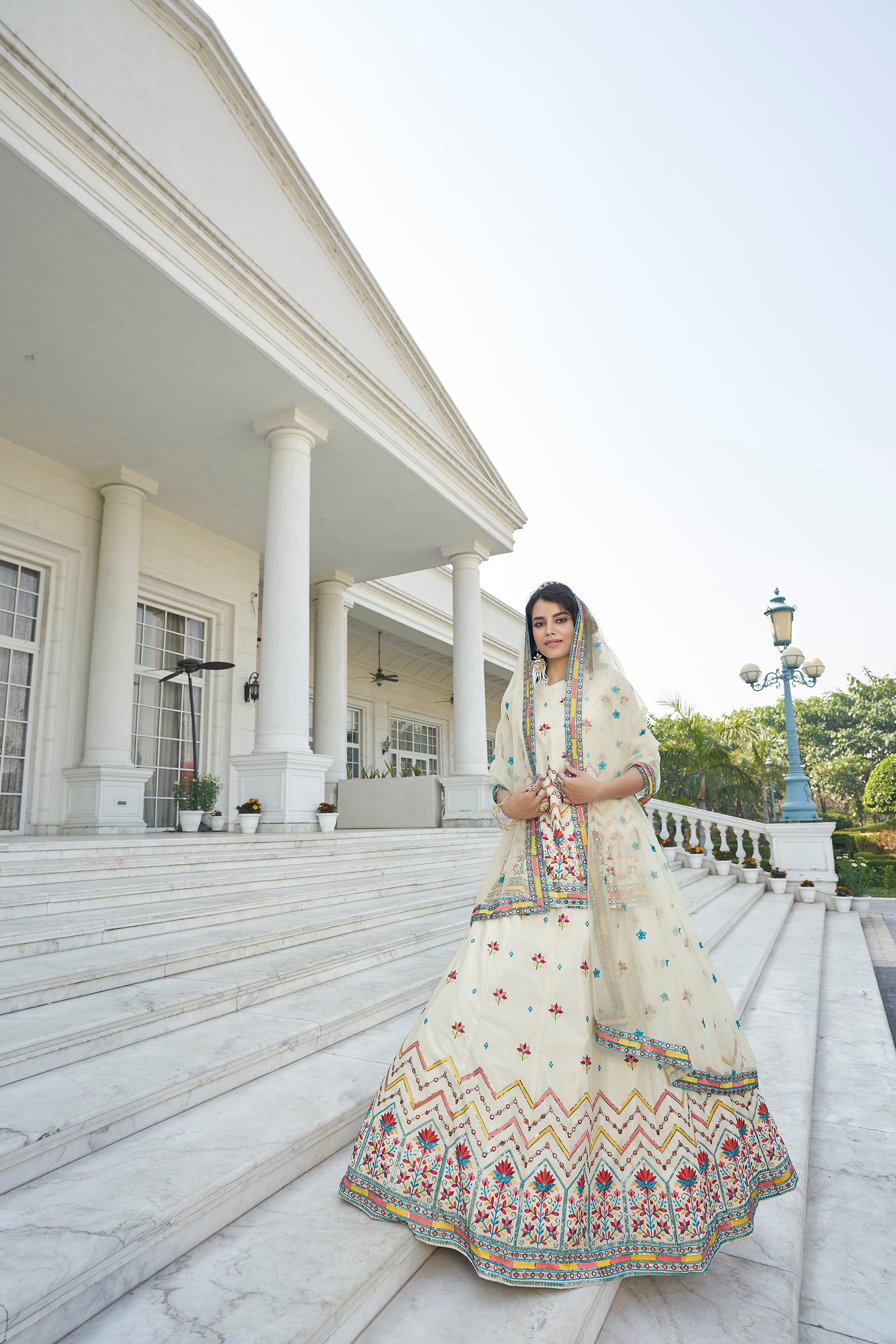 Beige Color Gota Patti Work Designer Lehenga Suit Clothsvilla