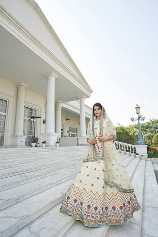 Beige Color Gota Patti Work Designer Lehenga Suit Clothsvilla