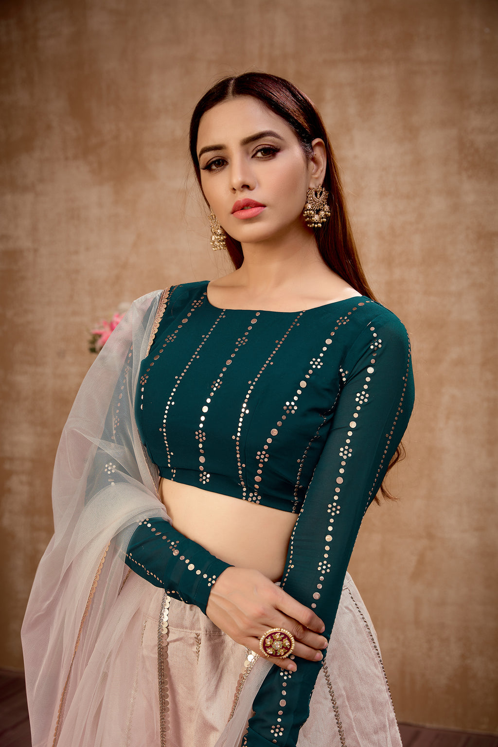 Beige Embroidered Art Silk Wedding Wear Lehenga Choli ClothsVilla