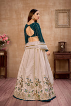 Load image into Gallery viewer, Beige Embroidered Art Silk Wedding Wear Lehenga Choli ClothsVilla