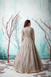 Load image into Gallery viewer, Beige Foil Work Net Party Wear Long Gown ClothsVilla