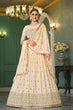 Load image into Gallery viewer, Beige Georgette Thread With Sequins Embroidered Lehenga Choli ClothsVilla.com