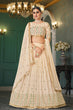 Load image into Gallery viewer, Beige Georgette Thread With Sequins Embroidered Lehenga Choli ClothsVilla.com