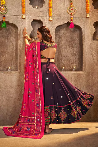 Best Exclusive Embroidered with Mirror Work Navratri Chaniya Choli ClothsVilla.com