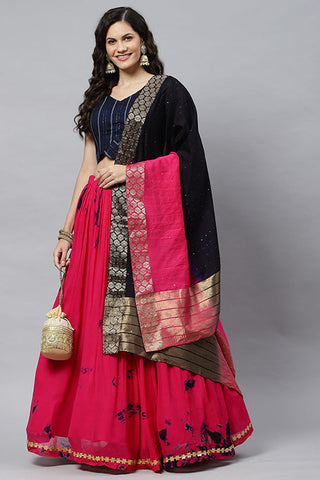 Best Indian Designer Traditional Silk Pink Lehenga Choli Collection ClothsVilla.com