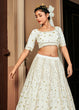 Load image into Gallery viewer, Bewitching Pearl-White Sequins Embroidered Georgette Wedding Lehenga ClothsVilla