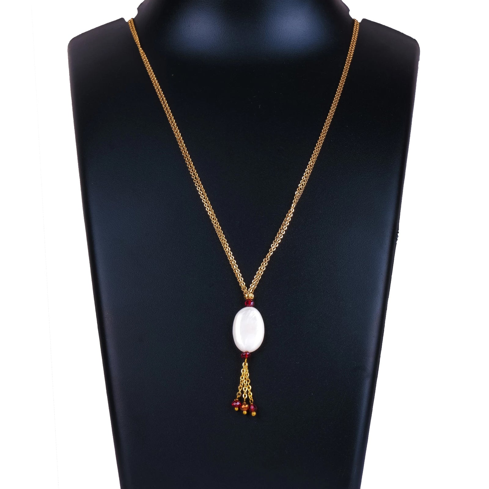Big Gold-plated Pearl Brass Pendant Gold-plated Pearl Brass Pendant ClothsVilla
