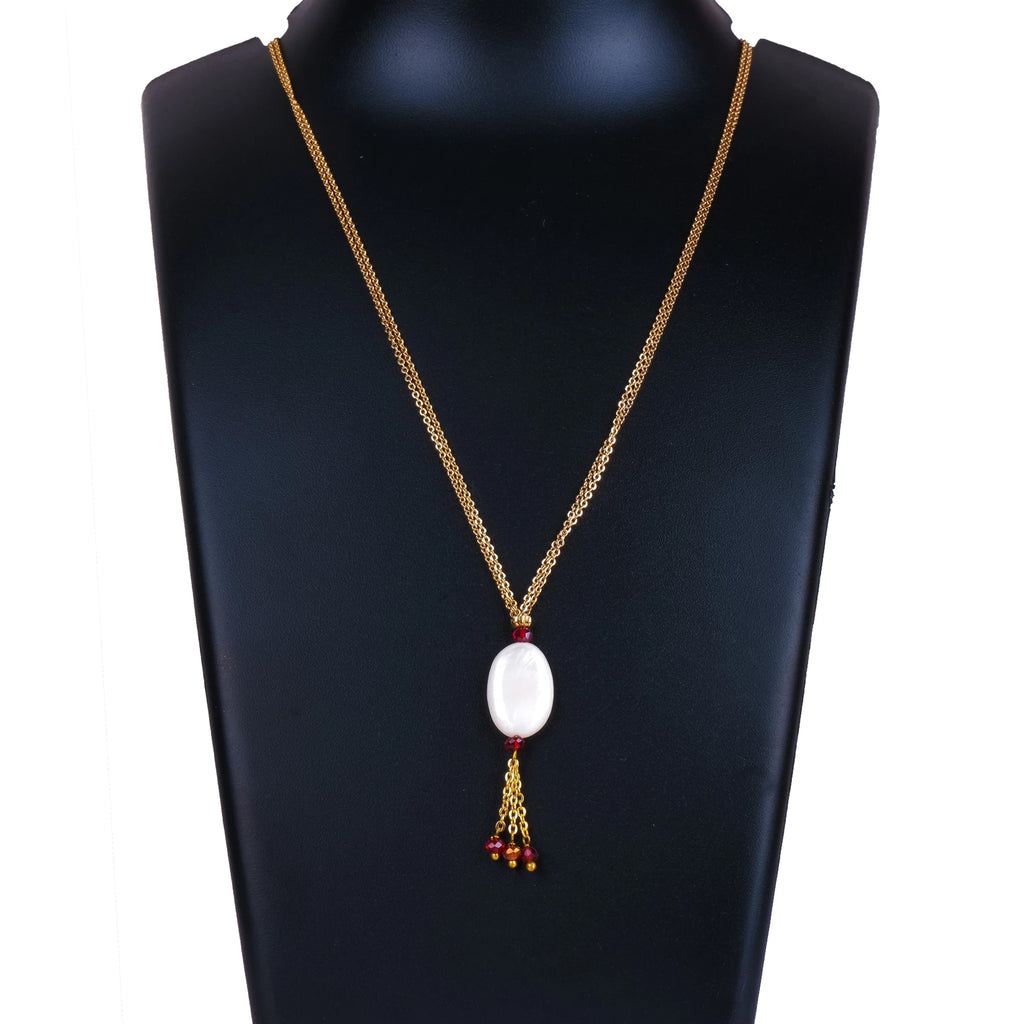 Big Gold-plated Pearl Brass Pendant Gold-plated Pearl Brass Pendant ClothsVilla