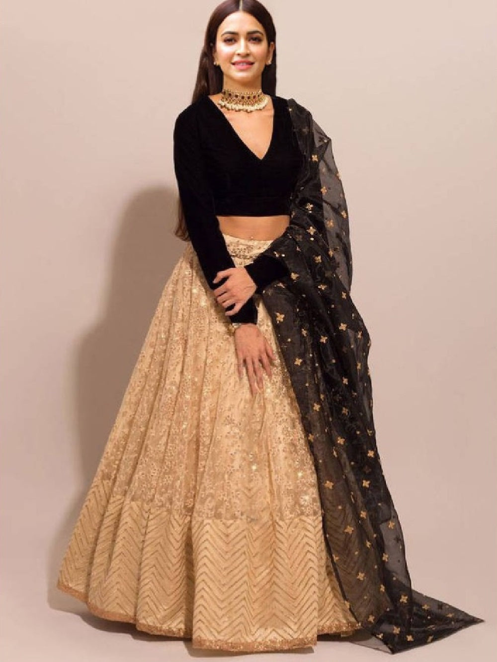 Black Color Embroidery Work Net Lehenga Choli Set With Dupatta Clothsvilla