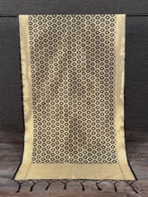 Load image into Gallery viewer, Black Color Weaving Zari Work Jacquard Silk Dupatta With Tassels Clothsvilla