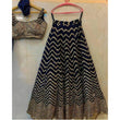 Load image into Gallery viewer, Black Colored Faux Georgette Embroidery Work Lehenga Choli ClothsVilla