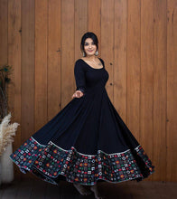 Load image into Gallery viewer, Black Anarkali Gown in Faux Georgette with Embroidery Sequence Work ClothsVilla