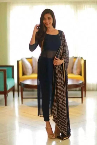 Black Color Georgette Salwar Suit with Heavy Embroidery Work Dupatta ClothsVilla