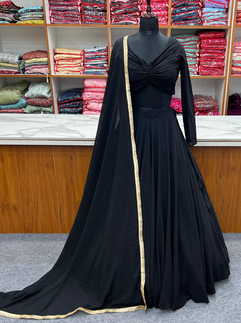 Black Color Trending Lehenga Choli With Stitching and Dupatta Clothsvilla Main image