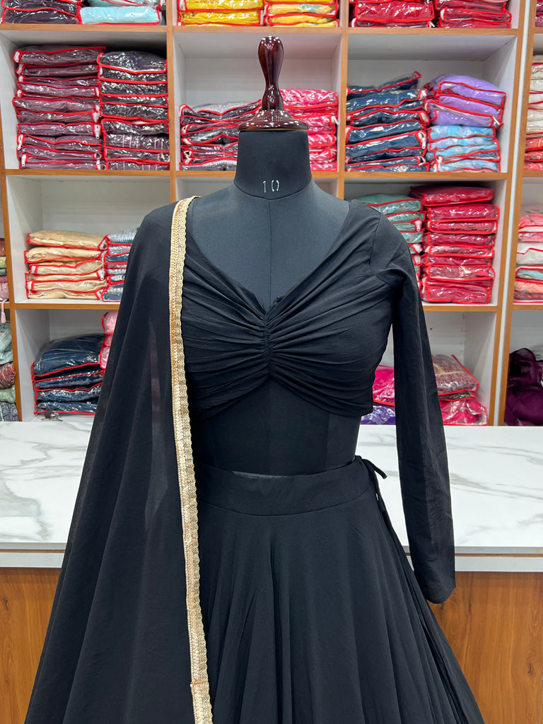 Black Color Trending Lehenga Choli With Stitching and Dupatta Clothsvilla
