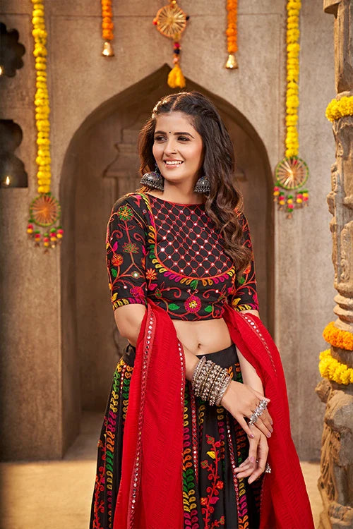 Black Exclusive Navratri Festival Wear Best Chaniya Choli Collection ClothsVilla.com