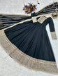 Load image into Gallery viewer, Black Gown in Faux Georgette with Embroidery Sequence Work ClothsVilla