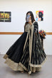 Load image into Gallery viewer, Black Gown in Faux Georgette with Embroidery Sequence Work ClothsVilla