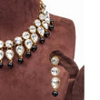 Load image into Gallery viewer, Black Pearl and Dimond Necklace Alloy Gold-plated Jewel Set ClothsVilla